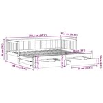 vidaXL Lit de jour avec gigogne et tiroirs sans matelas blanc 90x200cm