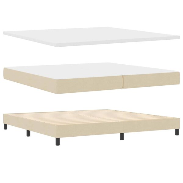 vidaXL Lit boxspring avec matelas avec matelas Crème 200 x 200 cm