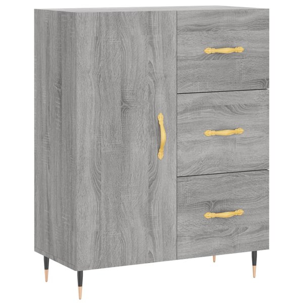vidaXL Buffet sonoma gris 69 5x34x90 cm bois d'ingénierie