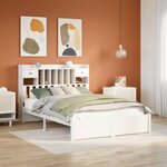 vidaXL Lit bibliothèque sans matelas blanc 150x200 cm bois pin massif