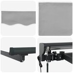 vidaXL Auvent Rétractable Gris clair 300x250 cm tissu