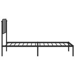 vidaXL Cadre de lit métal sans matelas avec tête de lit noir 90x200 cm