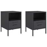 vidaXL Tables de chevet 2 Pièces noir 36x39x50 5 cm acier laminé à froid