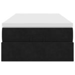 VidaXL Cadre de lit ottoman avec matelas noir 100x200cm velours