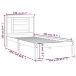 vidaXL Cadre de lit Blanc Bois de pin massif 100x200 cm