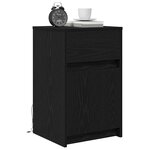 vidaXL Armoire de chevet LED avec tiroir Chêne noir 38 x 34 x 61 cm