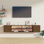 vidaXL Armoires murales 2 Pièces Marron miel 80x30x30 cm Bois Pin massif