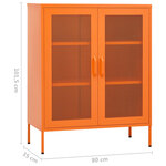 vidaXL Armoire de rangement Orange 80x35x101 5 cm Acier