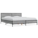 vidaXL Cadre de lit sonoma gris 180x200 cm bois d'ingénierie et métal