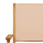 vidaXL Ensemble à manger de jardin 7 Pièces beige tissu et bois massif