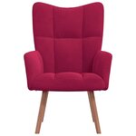 vidaXL Chaise de relaxation Rouge bordeaux Velours
