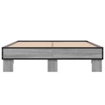 vidaXL Cadre de lit sonoma gris 135x190 cm bois d'ingénierie et métal