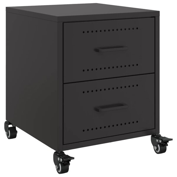 vidaXL Table de chevet noir 36x39x43 5 cm acier