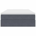 vidaXL Lit avec rangement et matelas Gris foncé 120 x 190 cm Velours