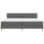 vidaXL Lit à ressort LED avec matelas Gris foncé 200 x 200 cm tissu