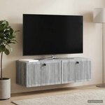 vidaXL Meuble TV mural Sonoma gris 98 x 31 x 30 cm Bois d'ingénierie