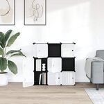 vidaXL Cubes de rangement 9 Pièces avec portes noir PP