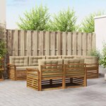 vidaXL Ensemble de canapés d'extérieur 7 Pièces Naturel et Beige