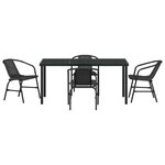 vidaXL Ensemble de Salle à Manger de Jardin 5 Pièces Noir Poly Rotin