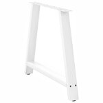vidaXL Pieds de table à manger en forme de A 2 pièces Blanc 90 x (72-73) cm Acier