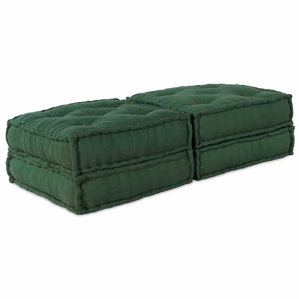 vidaXL Coussin 2 Pièces Vert 70 x 70 x 36 cm Polyester