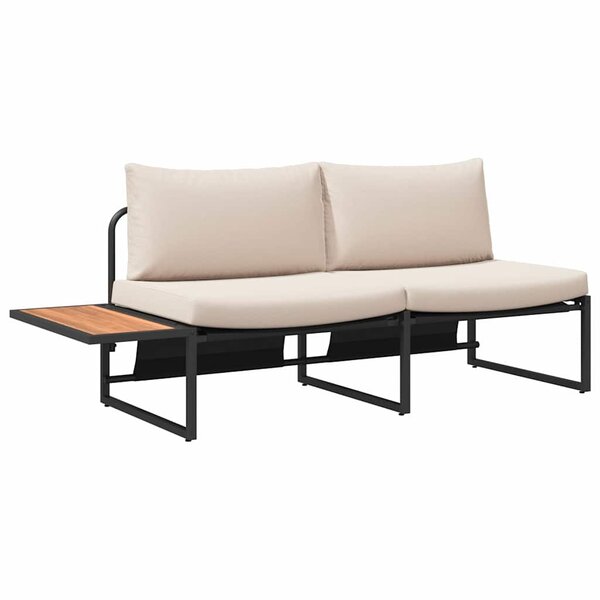 vidaXL Canapé de jardin avec coussin Marron 200.5 x 70 x 85.5 cm Métal