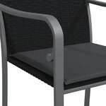 vidaXL Chaises de jardin avec coussins lot de 2 noir 56x59x84 cm rotin