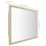 vidaXL Miroir LED de salle de bain Chêne sonoma 60x8 5x37 cm Acrylique