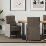 vidaXL Chaises de Salle à Manger avec Roues 2 Pièces Gris foncé