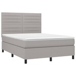 vidaXL Sommier à lattes de lit avec matelas Gris clair 140x200cm Tissu