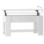 vidaXL Table basse blanc brillant 101x49x52 cm bois d'ingénierie