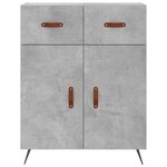 vidaXL Buffet gris béton 69 5x34x90 cm bois d'ingénierie