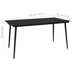 vidaXL Ensemble à dîner d'extérieur 9 Pièces Rotin PVC Noir