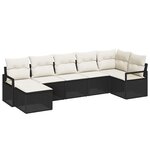 vidaXL Ensemble de Canapés avec coussin 7 Pièces Noir polyrotin