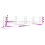 vidaXL Panier de gabion en forme de U avec 5 poteaux Fer 500x20x100 cm
