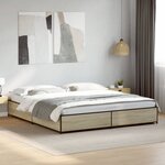 vidaXL Cadre de lit sans matelas chêne sonoma 200x200 cm