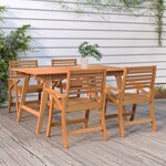 vidaXL Ensemble à manger de jardin 5 Pièces Bois d'acacia solide