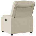 vidaXL Fauteuil de massage inclinable électrique crème similicuir