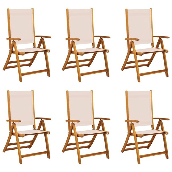 vidaXL Chaises pliables de jardin lot de 6 bois d'acacia et textilène
