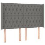 vidaXL Sommier à lattes de lit matelas LED Gris foncé 140x200 cm Tissu