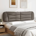 vidaXL Coussin de tête de lit Hvar taupe 200 cm tissu