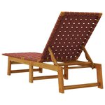 vidaXL Chaises longues lot de 2 rouge bois d'acacia solide et tissu