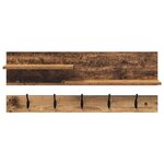 vidaXL Porte-manteau mural avec étagère Bois ancien 90 x 15 x 36 cm