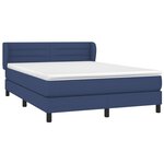vidaXL Sommier à lattes de lit avec matelas Bleu 140x190 cm Tissu