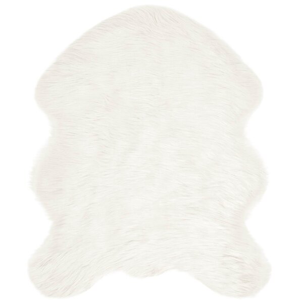 vidaXL Tapis en fausse Tafalla Blanc 50 x 80 cm Polyester