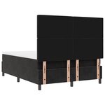 vidaXL Lit à Ressorts avec Matelas & Banc Noir 140x200 cm Velours