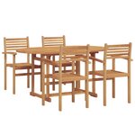 vidaXL Ensemble de salle à manger pour jardin 5 Pièces Marron