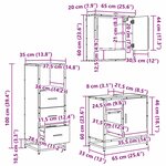 vidaXL Ensemble de mobilier de salle de bain 3 Pièces Chêne noir