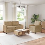 vidaXL Ensemble de Canapés 2 Pièces Taupe Polyester