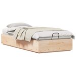 vidaXL Cadre de lit ottoman Naturel 100 x 200 cm Pin massif
